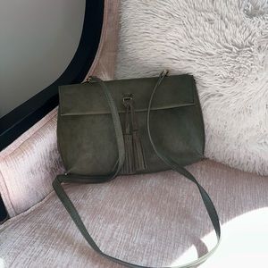 Anthropology suede crossbody bag